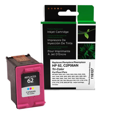 Clover Technologies Group, LLC Tri-Color Ink Cartridge for HP C2P06AN (HP 62)