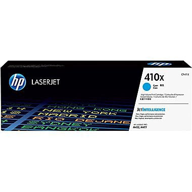 HP 410X (CF411X) High Yield Cyan Original LaserJet Toner Cartridge (5000 Yield)