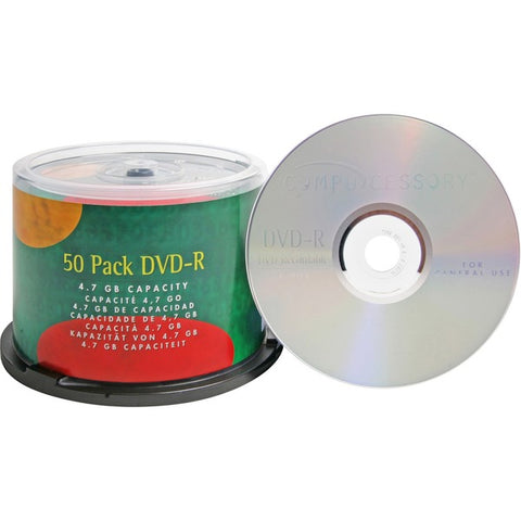 Compucessory Compucessory DVD Recordable Media - DVD-R - 16x - 4.70 GB - 50 Pack