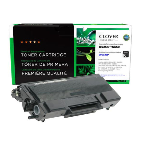 Clover Technologies Group, LLC Remanufactured High Yield Toner Cartridge (Alternative for Brother TN650) (8000 Yield)