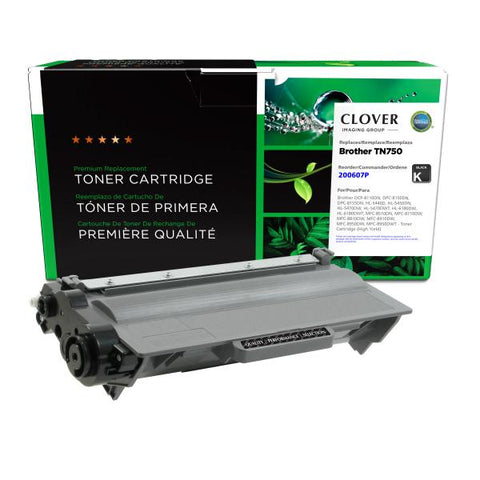 Clover Technologies Group, LLC Remanufactured High Yield Toner Cartridge (Alternative for Brother TN750) (8000 Yield)