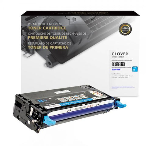 Clover Technologies Group, LLC Remanufactured High Yield Cyan Toner Cartridge for Xerox 106R01392/106R01388