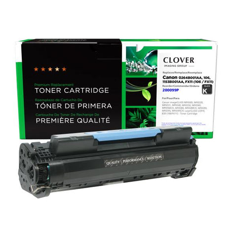 Clover Technologies Group, LLC Remanufactured Toner Cartridge (Alternative for Canon 0264B001AA 1153B001AA 106 FX11) (5000 Yield)