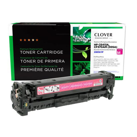 Clover Technologies Group, LLC Remanufactured Magenta Toner Cartridge (Alternative for HP CE413A 305A) (2600 Yield)
