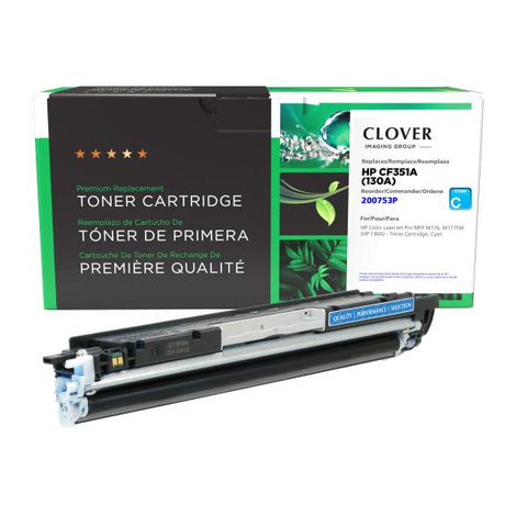Clover Technologies Group, LLC Remanufactured Cyan Toner Cartridge (Alternative for HP CF351A 130A) (1000 Yield)