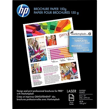 HP Laser Glossy Brochure Paper 150 gsm-150 sht/Letter/8.5 x 11 in
