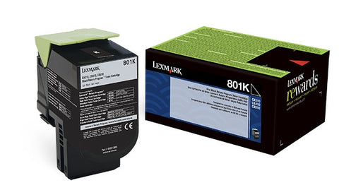 Lexmark (801K) Black Return Program Toner Cartridge (1000 Yield)
