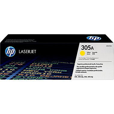HP 305A (CE412A) Color LaserJet Pro 300 MFP M375nw Pro 400 M451 Pro 400 MFP M475 Yellow Original LaserJet Toner Cartridge (2600 Yield)