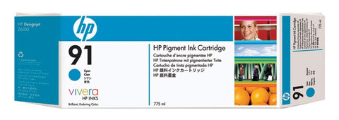 HP 91 (C9467A) Cyan Original Pigment Ink Cartridge (775 ml)