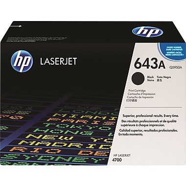 HP 643A (Q5950A) Color LaserJet 4700 Black Original LaserJet Toner Cartridge (11000 Yield)
