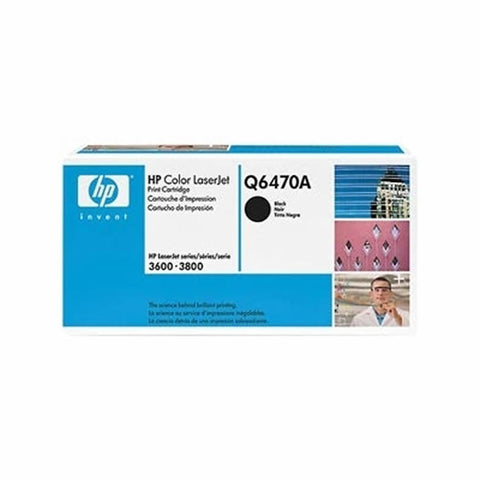 HP 501A (Q6470A) Black Original LaserJet Toner Cartridge (6000 Yield)