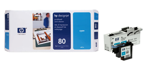 HP 80 (C4821A) Cyan Printhead/Printhead Cleaner